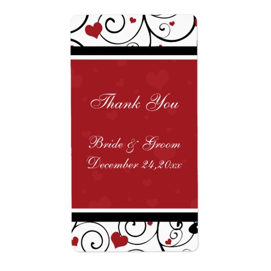 Hearts Valentijnsdag Wedding Labels (Voorkant)