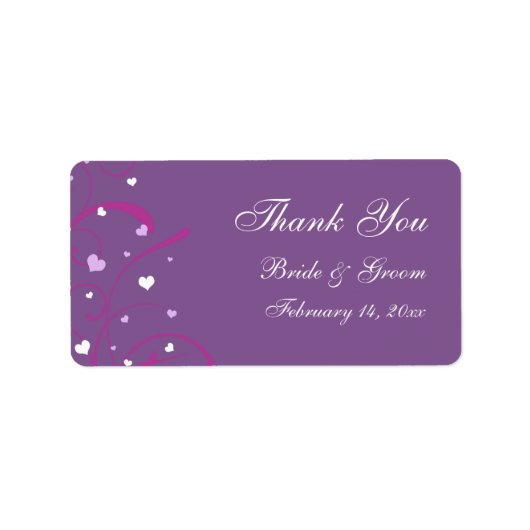Hearts Valentijnsdag Wedding Labels (Voorkant)