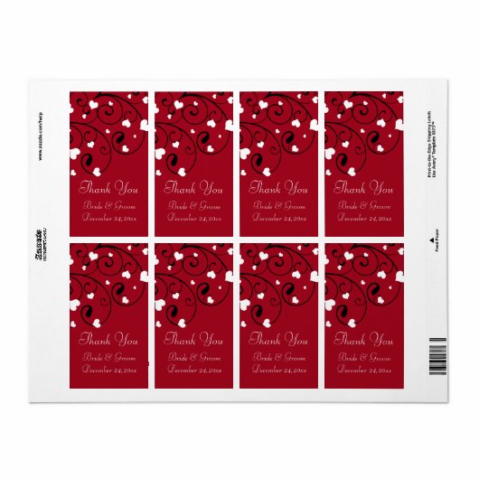 Hearts Valentijnsdag Wedding Labels (Full Sheet)