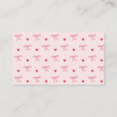 Hearts Valentine Baby Shower Diaper Raffle Tickets Informatiekaartje (Achterkant)