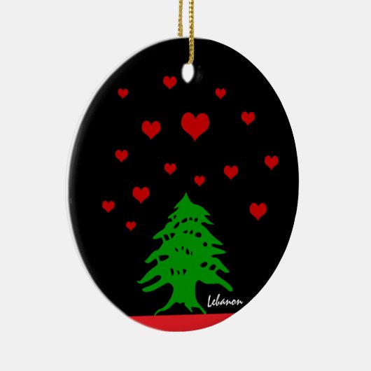 Hearts van Libanon en Libanese vlag mode / Liefde Keramisch Ornament (Rechts)