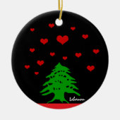 Hearts van Libanon en Libanese vlag mode / Liefde Keramisch Ornament (Voorkant)