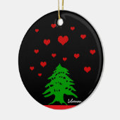 Hearts van Libanon en Libanese vlag mode / Liefde Keramisch Ornament (Links)