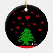 Hearts van Libanon en Libanese vlag mode / Liefde Keramisch Ornament (Achterkant)