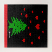 Hearts van Libanon en Libanese vlag mode / Liefde Legpuzzel (Horizontaal)