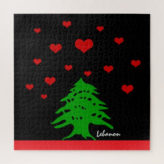Hearts van Libanon en Libanese vlag mode / Liefde Legpuzzel (Verticaal)