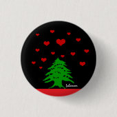 Hearts van Libanon en Libanese vlag mode / Liefde Ronde Button 3,2 Cm (Voorkant)