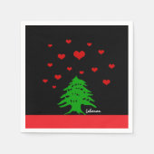 Hearts van Libanon en Libanese vlag mode / Liefde Servet (Voorkant)