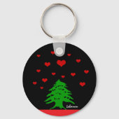 Hearts van Libanon en Libanese vlag mode / Liefde Sleutelhanger (Voorkant)