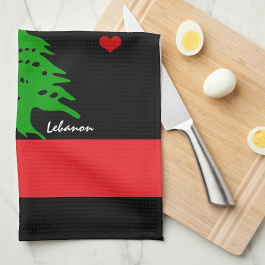 Hearts van Libanon en Libanese vlag mode / Liefde Theedoek (Quarter Fold)