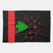 Hearts van Libanon en Libanese vlag mode / Liefde Theedoek (Horizontaal)