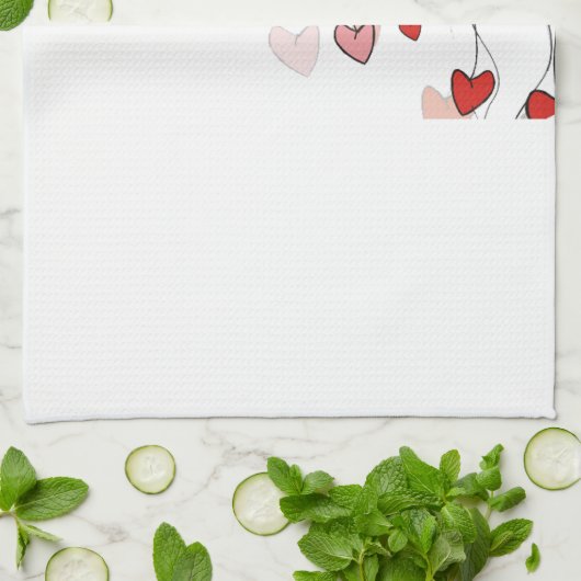 Hearts Vine Kitchen Towel Theedoek (Gevouwen)