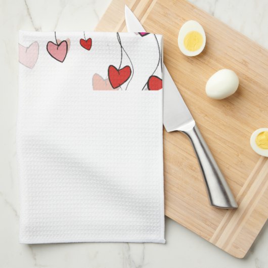 Hearts Vine Kitchen Towel Theedoek (Quarter Fold)