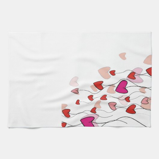 Hearts Vine Kitchen Towel Theedoek (Horizontaal)