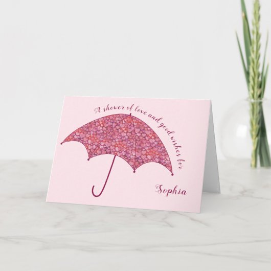 Hearts Voeg een naam toe Bruids Trouwdouche Groet (Voorkant)