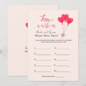 Hearts "Waar waren ze" Vrijgezellenfeest spel Kaart (Voorkant / Achterkant)