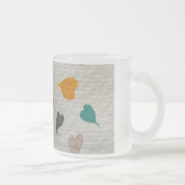 Hearts water color coffee mug matglas koffiemok
