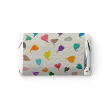 Hearts Watercolor Candy Favors 