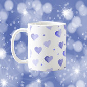 Hearts Waterverf Blue Pattern Koffiemok