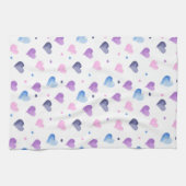 Hearts Waterverf Pattern Roze Blauw Paarse Theedoek (Horizontaal)