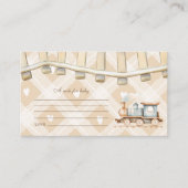 Hearts Waterverf Train Baby shower Note voor Baby Informatiekaartje (Voorkant)