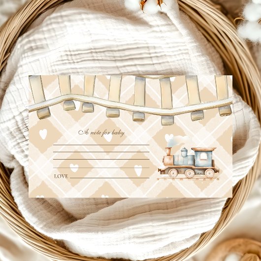Hearts Waterverf Train Baby shower Note voor Baby Informatiekaartje