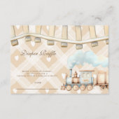 Hearts Waterverf Train Shower Diapper Raffle Informatiekaartje (Voorkant)