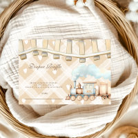 Hearts Waterverf Train Shower Diapper Raffle