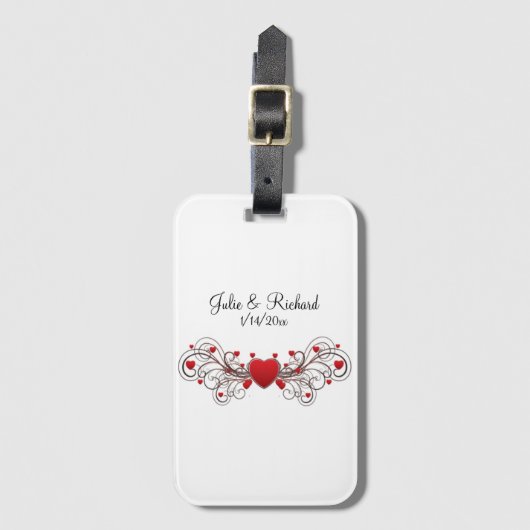Hearts Wedding Bagagelabel (Voorkant (verticaal))