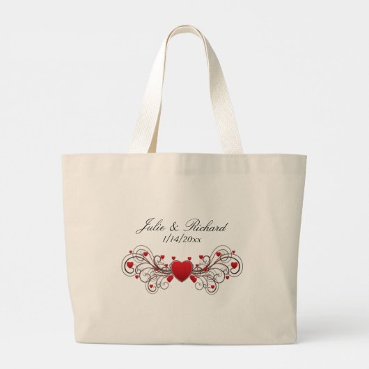 Hearts Wedding Grote Tote Bag (Achterkant)