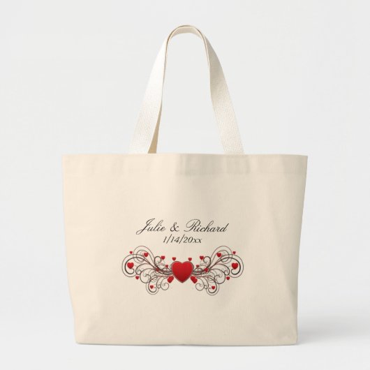 Hearts Wedding Grote Tote Bag (Voorkant)