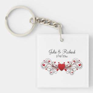 Hearts Wedding Party Gift Sleutelhanger