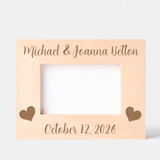 Hearts Wedding Pas getrouwd Jubileum Gegraveerde Lijstjes (Voorkant)