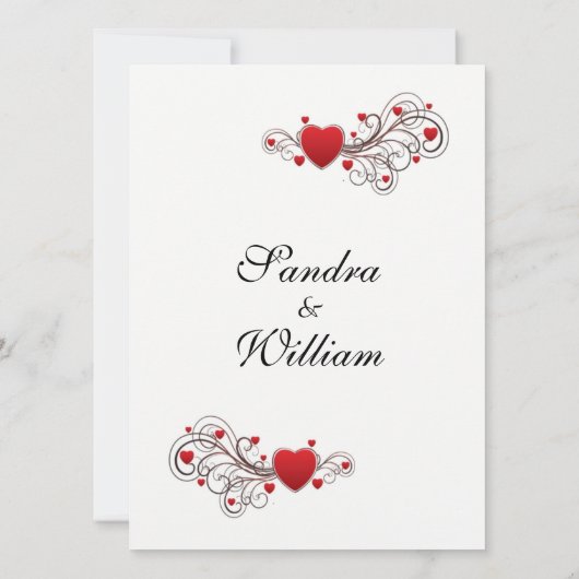 Hearts Wedding Uitnodiging (Achterkant)