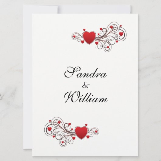 Hearts Wedding Uitnodiging (Achterkant)