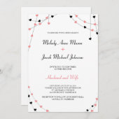 Hearts Wedding Uitnodiging (Voorkant / Achterkant)