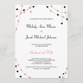 Hearts Wedding Uitnodiging