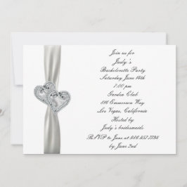 Hearts White Wedding Bachelorette Party Uitnodigin Kaart