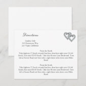 Hearts White Wedding Direction Kaarten (Voorkant / Achterkant)