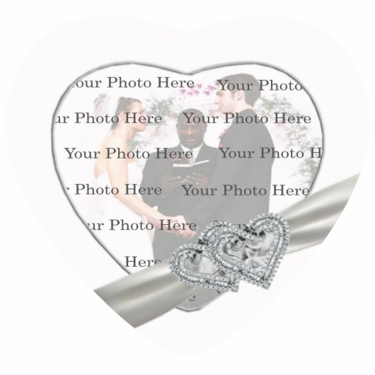 Hearts White Wedding Foto Lijst Staand Fotobeeldje (Voorkant)