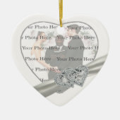 Hearts White Wedding Heart Ornament (Voorkant)