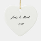 Hearts White Wedding Heart Ornament (Achterkant)