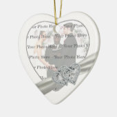 Hearts White Wedding Heart Ornament (Links)