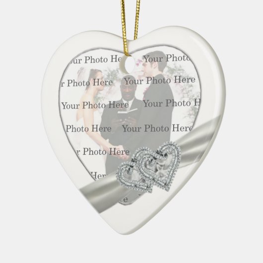 Hearts White Wedding Heart Ornament (Links)