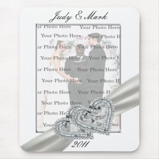 Hearts White Wedding Muismat (Voorkant)