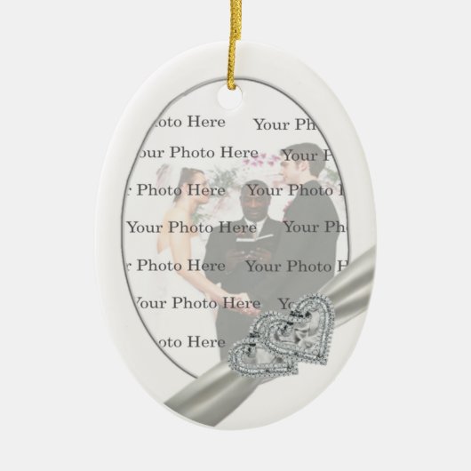Hearts White Wedding Ovaal Ornament (Voorkant)