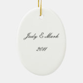 Hearts White Wedding Ovaal Ornament (Achterkant)