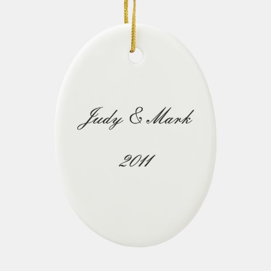 Hearts White Wedding Ovaal Ornament (Achterkant)