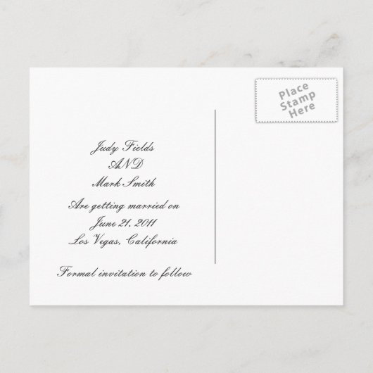 Hearts White Wedding Save The Date Briefkaart (Achterkant)