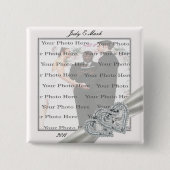 Hearts White Wedding Square Button (Voorkant)